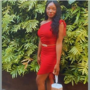 Red casual dress - Like New !